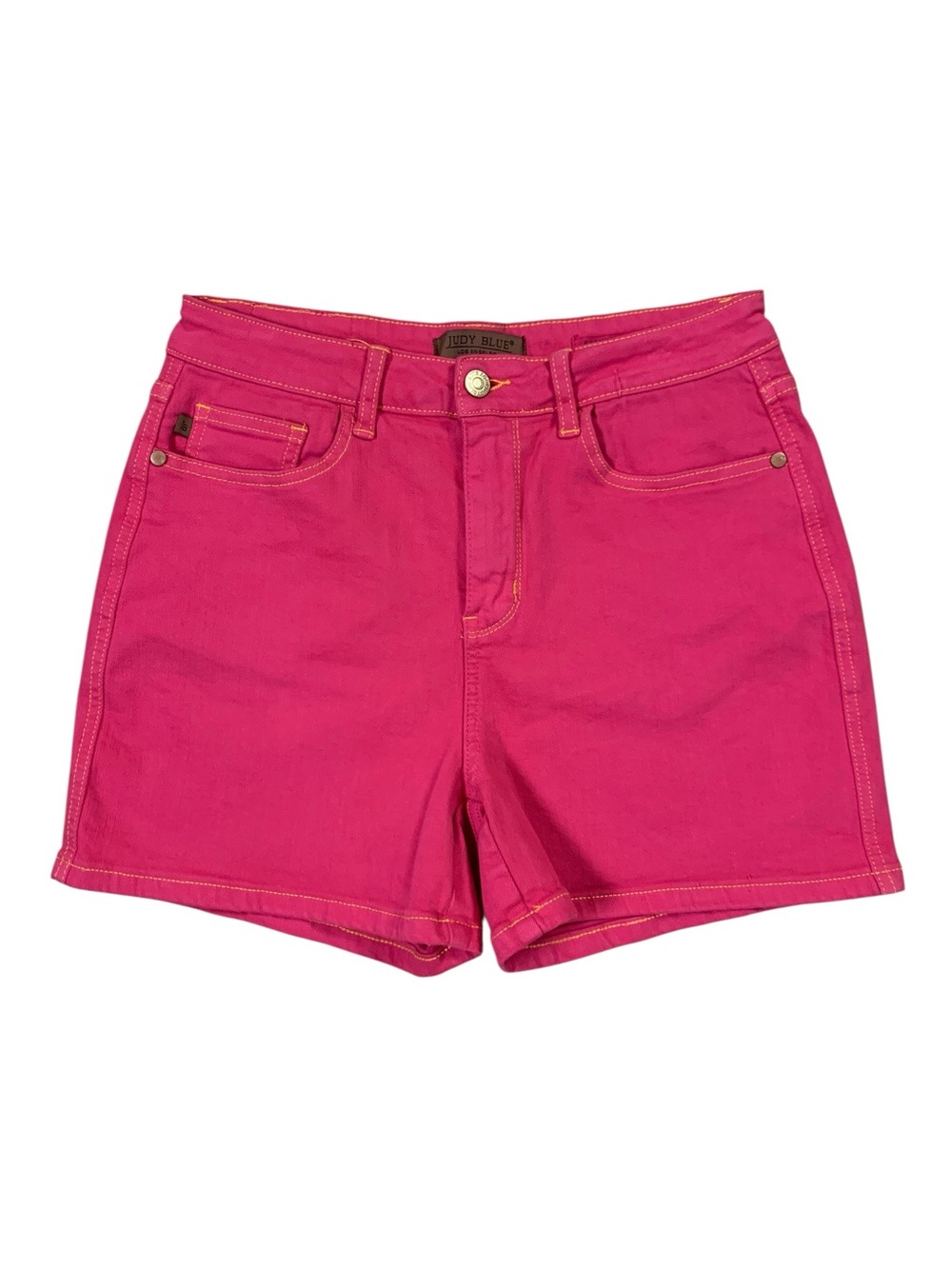 Judy Blue Hot Pink Garment Dyed Stretch Denim Shorts Coastal Y2K L